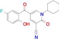 1-Cyclohexyl-5-(5-fluoro-2-hydroxybenzoyl)-1,2-dihydro-2-oxo-3-pyridinecarbonitrile