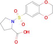 1-(2,3-Dihydro-1,4-benzodioxine-6-sulfonyl)pyrrolidine-2-carboxylic acid