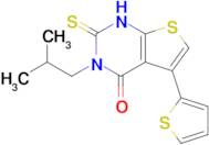 3-(2-methylpropyl)-2-sulfanylidene-5-(thiophen-2-yl)-1H,2H,3H,4H-thieno[2,3-d]pyrimidin-4-one