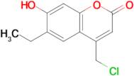 4-(Chloromethyl)-6-ethyl-7-hydroxy-2H-1-benzopyran-2-one