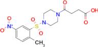 4-[4-(2-methyl-5-nitrobenzenesulfonyl)piperazin-1-yl]-4-oxobutanoic acid