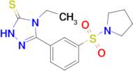 4-ethyl-3-[3-(pyrrolidine-1-sulfonyl)phenyl]-4,5-dihydro-1H-1,2,4-triazole-5-thione