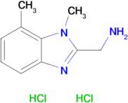 (1,7-Dimethyl-1h-1,3-benzodiazol-2-yl)methanamine dihydrochloride