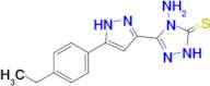 4-amino-3-[5-(4-ethylphenyl)-1H-pyrazol-3-yl]-4,5-dihydro-1H-1,2,4-triazole-5-thione