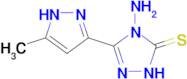 4-amino-3-(5-methyl-1H-pyrazol-3-yl)-4,5-dihydro-1H-1,2,4-triazole-5-thione