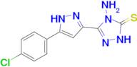 4-amino-3-[5-(4-chlorophenyl)-1H-pyrazol-3-yl]-4,5-dihydro-1H-1,2,4-triazole-5-thione