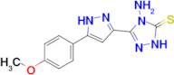 4-amino-3-[5-(4-methoxyphenyl)-1H-pyrazol-3-yl]-4,5-dihydro-1H-1,2,4-triazole-5-thione