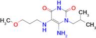 6-Amino-5-[(3-methoxypropyl)amino]-1-(2-methylpropyl)-1,2,3,4-tetrahydropyrimidine-2,4-dione