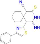 4-imino-5-(4-phenyl-1,3-thiazol-2-yl)-2-sulfanylidene-3-azaspiro[5.5]undecane-1-carbonitrile