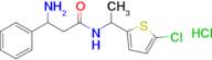 3-Amino-n-[1-(5-chlorothiophen-2-yl)ethyl]-3-phenylpropanamide hydrochloride