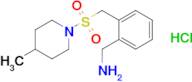 (2-{[(4-methylpiperidin-1-yl)sulfonyl]methyl}phenyl)methanamine hydrochloride