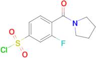 3-Fluoro-4-(pyrrolidine-1-carbonyl)benzene-1-sulfonyl chloride