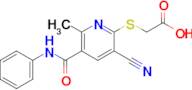 2-{[3-cyano-6-methyl-5-(phenylcarbamoyl)pyridin-2-yl]sulfanyl}acetic acid