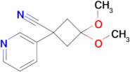 3,3-Dimethoxy-1-(pyridin-3-yl)cyclobutane-1-carbonitrile