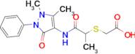 2-({1-[(1,5-dimethyl-3-oxo-2-phenyl-2,3-dihydro-1h-pyrazol-4-yl)carbamoyl]ethyl}sulfanyl)acetic ac…