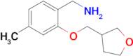 4-Methyl-2-[(tetrahydro-3-furanyl)methoxy]benzenemethanamine