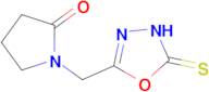 1-[(5-sulfanylidene-4,5-dihydro-1,3,4-oxadiazol-2-yl)methyl]pyrrolidin-2-one