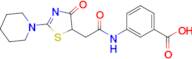 3-[[2-[4,5-Dihydro-4-oxo-2-(1-piperidinyl)-5-thiazolyl]acetyl]amino]benzoic acid