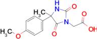 2-[4-(4-methoxyphenyl)-4-methyl-2,5-dioxoimidazolidin-1-yl]acetic acid