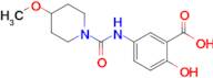 2-Hydroxy-5-[(4-methoxypiperidine-1-carbonyl)amino]benzoic acid