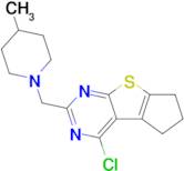 4-Chloro-6,7-dihydro-2-[(4-methyl-1-piperidinyl)methyl]-5H-cyclopenta[4,5]thieno[2,3-d]pyrimidine