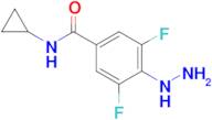 n-Cyclopropyl-3,5-difluoro-4-hydrazinylbenzamide