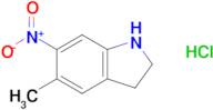 5-Methyl-6-nitro-2,3-dihydro-1h-indole hydrochloride