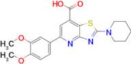 5-(3,4-Dimethoxyphenyl)-2-(piperidin-1-yl)-[1,3]thiazolo[4,5-b]pyridine-7-carboxylic acid