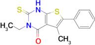 3-ethyl-5-methyl-6-phenyl-2-sulfanylidene-1H,2H,3H,4H-thieno[2,3-d]pyrimidin-4-one