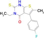 3-ethyl-5-(4-fluorophenyl)-6-methyl-2-sulfanylidene-1H,2H,3H,4H-thieno[2,3-d]pyrimidin-4-one