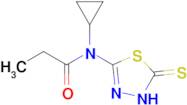 N-cyclopropyl-N-(5-sulfanylidene-4,5-dihydro-1,3,4-thiadiazol-2-yl)propanamide