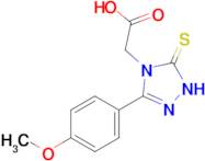 2-[3-(4-methoxyphenyl)-5-sulfanylidene-4,5-dihydro-1H-1,2,4-triazol-4-yl]acetic acid