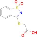 2-[(1,1-dioxo-1,2-benzothiazol-3-yl)sulfanyl]acetic acid