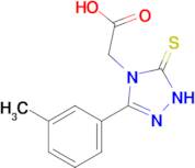 2-[3-(3-methylphenyl)-5-sulfanylidene-4,5-dihydro-1H-1,2,4-triazol-4-yl]acetic acid