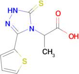 2-[5-sulfanylidene-3-(thiophen-2-yl)-4,5-dihydro-1H-1,2,4-triazol-4-yl]propanoic acid