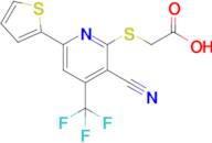 2-{[3-cyano-6-(thiophen-2-yl)-4-(trifluoromethyl)pyridin-2-yl]sulfanyl}acetic acid