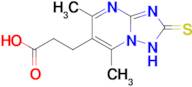 3-{5,7-dimethyl-2-sulfanylidene-1H,2H-[1,2,4]triazolo[1,5-a]pyrimidin-6-yl}propanoic acid