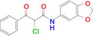 n-(1,3-Dioxaindan-5-yl)-2-chloro-3-oxo-3-phenylpropanamide