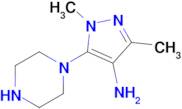1,3-Dimethyl-5-(piperazin-1-yl)-1h-pyrazol-4-amine
