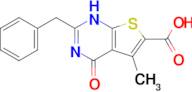2-benzyl-5-methyl-4-oxo-1H,4H-thieno[2,3-d]pyrimidine-6-carboxylic acid