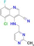 5-Chloro-8-fluoro-4-[[(2-methyl-4-pyrimidinyl)methyl]amino]-3-quinolinecarbonitrile