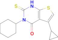 3-cyclohexyl-5-cyclopropyl-2-sulfanylidene-1H,2H,3H,4H-thieno[2,3-d]pyrimidin-4-one