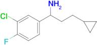 1-(3-Chloro-4-fluorophenyl)-3-cyclopropylpropan-1-amine