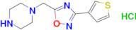 1-{[3-(thiophen-3-yl)-1,2,4-oxadiazol-5-yl]methyl}piperazine hydrochloride