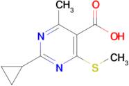 2-Cyclopropyl-4-methyl-6-(methylsulfanyl)pyrimidine-5-carboxylic acid