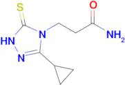 3-(3-cyclopropyl-5-sulfanylidene-4,5-dihydro-1H-1,2,4-triazol-4-yl)propanamide