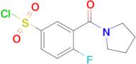 4-Fluoro-3-(pyrrolidine-1-carbonyl)benzene-1-sulfonyl chloride