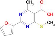 2-(Furan-2-yl)-4-methyl-6-(methylsulfanyl)pyrimidine-5-carboxylic acid