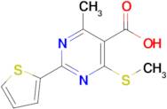 4-Methyl-6-(methylsulfanyl)-2-(thiophen-2-yl)pyrimidine-5-carboxylic acid