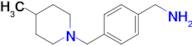 {4-[(4-methylpiperidin-1-yl)methyl]phenyl}methanamine